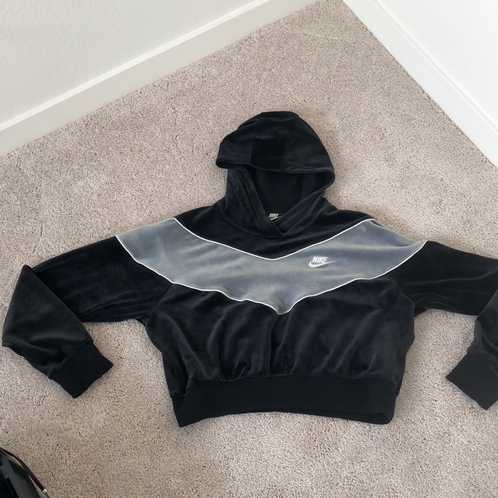 Nike Velour Cropped Hoodie